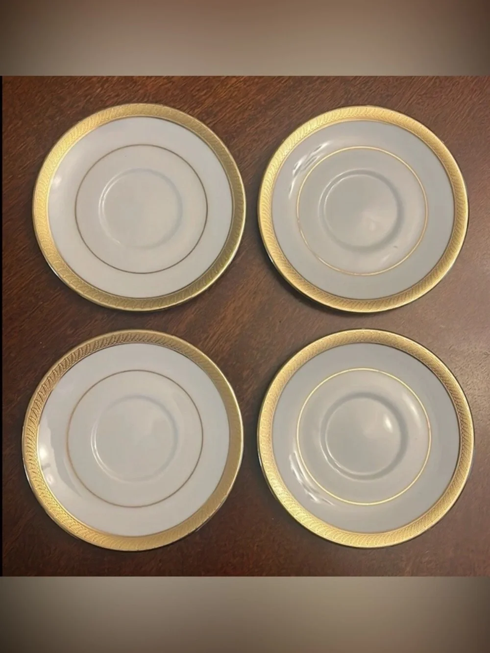 Set of 4 Centurion Collection 9414 Pure Gold Demitasse Cups & Saucers NWOT